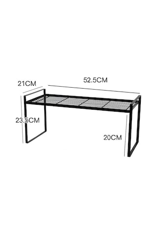 Maiyame Büyük Boy Siyah Yüksek Konfigürasyonlu Mutfak Dolabı İçin Katlı Tabak, Baharat, Tencere Depolama Rafı - Çift Ve Tek Katlı Bölücü Separator Siyah