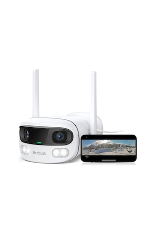 Botslab 4mp Çift Lens Wifi Dış Mekan Kamera, 170 Geniş Açı, Aı Takip, Renkli Gece Görüş, Ip66 Kamera Sistemi