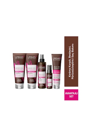 Argan Oil & Keratin Kolay Kırılan Yıpranmış Saçlara Özel Saç Bakım Seti-vegan