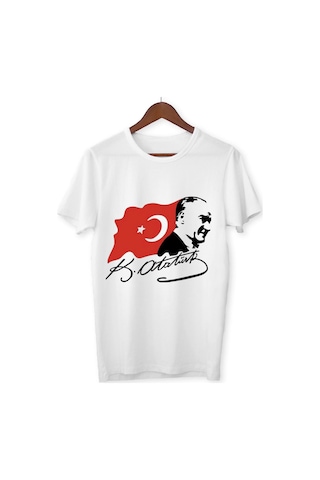 Alpşan Ticaret 23 Nisan Bayram Baskılı Çocuk Yetişkin Tişört 43 Beyaz