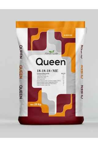 Novalab Queen 18 18 18 + Me Npk Gübre / Suda Çözünür DaMLama Gübresi 25 KG