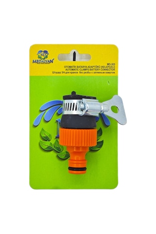 Medalyan Otomatik Batarya Adaptörü Kelepçeli 3/4 Giriş 1/2 Hortum