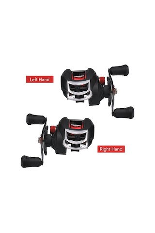 Shineyee Lızard Lk201 Siyah-kırmızı Metal Baitcasting Makinesi Sağ El - 17+1 Piyano Rulmanı, 7.2:1 Yüksek Hızlı Dişli Oranı
