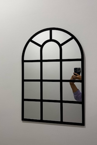 Pencere Ayna Siyah Renkli Mdf Üzeri Gümüş Aynalı Pleksi 40x60 Cm Siyah