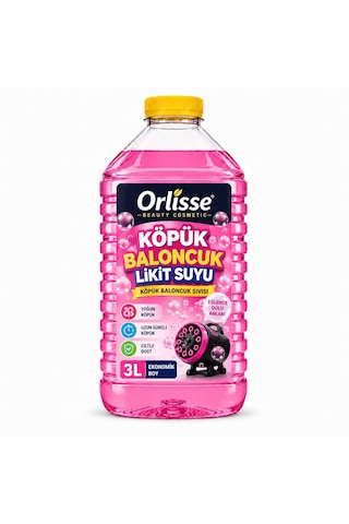 Köpük Baloncuk Likit Suyu 3 Litre Yoğun Köpük Baloncuk Sıvısı Pembe