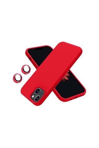 Apple Uyumlu iPhone 15 Kılıf Kamera Lensli Lansman Silikon Kapak