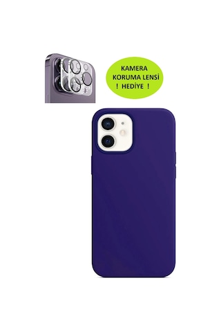 Apple Iphone 12 Ve 12 Pro Model Uyumlu Lansman Kılıf, İçi Kadife - Kamera Koruma Lensi  Mor