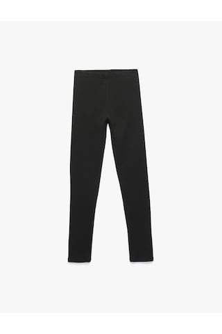 Koton Beli Lastikli Kaşkorse Pamuklu Ribanalı Basic Tayt Siyah 6wkg40017ak Siyah