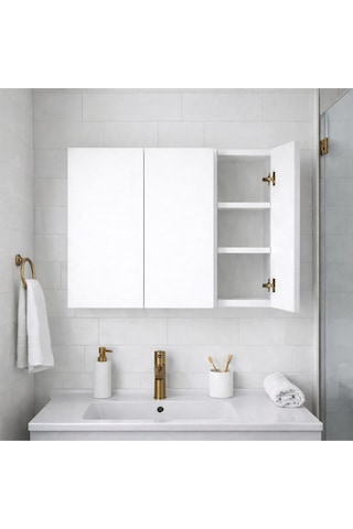 Üç Kapaklı Banyo Dolabı Beyaz