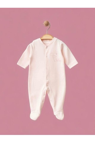 Zekids Kız Bebek Tulum Body Şapka Organik 3 Lü Set-15473 Pembe