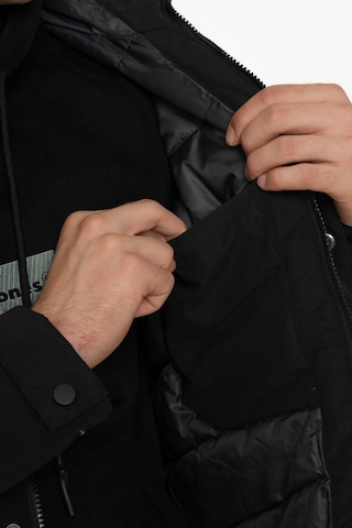 Suya Dayanıklı Kapüşonlu Parka- Champ Siyah