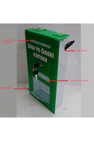 Yeşil Pleksi A-6 Dilek Öneri Kutusu