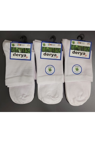 Derya Erkek Bambu Kısa Konç Çorap 12 Adet Beyaz