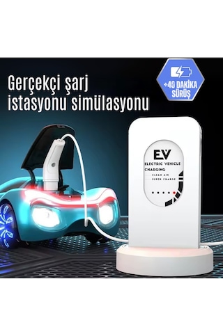Oyuncak Uzaktan Kumandalı Şarjlı Elektrikli Araba 4x4 Şarj İstasyonlu Led Işıklı Sesli Müzikli Rc Mavi
