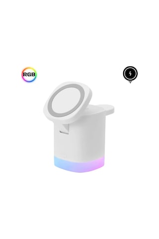 Lobo 15w 3in1 Kablosuz Şarj Standı Aircharger Quattro Magsafe Apple Uyumlu iPhone+applewatch+airpods