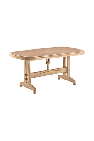 Omnipazar Irk-hm100 Oval Köşe Plastik Dikdörtgen Masa 90x150 Cm Krem