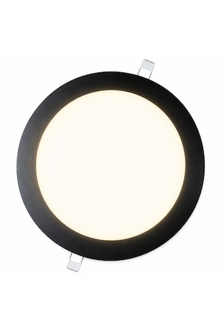 Lampist Siyah Çerçeveli Slim Sıva Altı Panel Led 18w 22 Cm Günışığı Işık Beyaz - Siyah