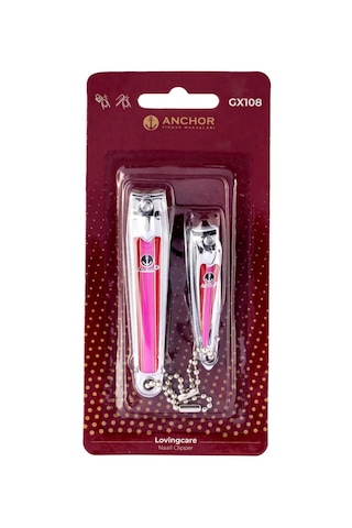 Anchor Çift Renkli Katelalı Tırnak Makası Seti 2 Li Pembe (GX108) GKH