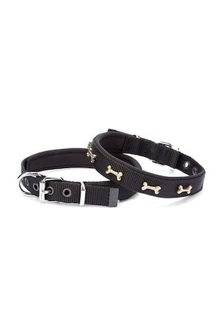 Doggie Comfort Dokuma Kemikli Köpek Boyun Tasması Small Siyah 2x3 Siyah