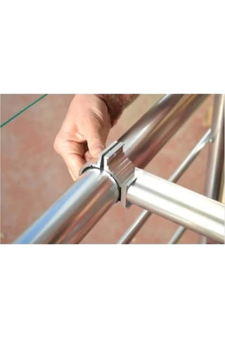 Process Balkon Çamaşır Kurutma Askısı Askılığı Kurutmalık Yuvalı Geçmeli Gri