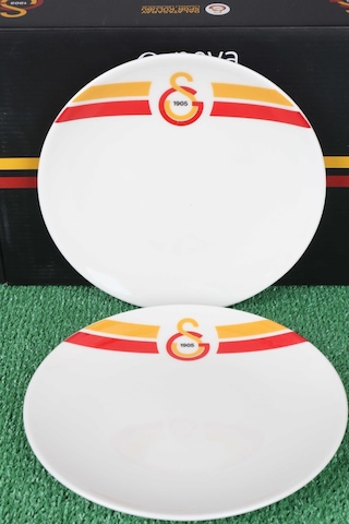 Dekomus İle Lisanslı Galatasaray 6 Kişilik Porselen Servis Tabağı Seti