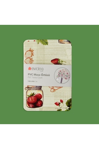 Evidea Soft Çilek Pvc Masa Örtüsü - Bej - 140x200 Cm Bej