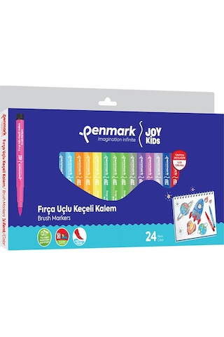 Penmark Süper Yıkanabilir 24'lü Fırça Uçlu Keçeli Kalem Seti