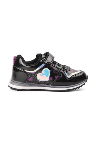 Cool Cool Fuji-p Siyah Cırtlı Kalp Desenli Kız Çocuk Sneaker Siyah