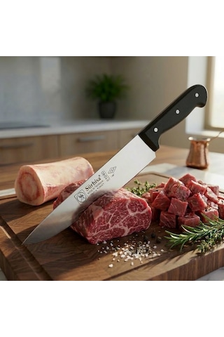 Sürmene Kasap Bıçağı Pimli Sap 28 Cm Kelle Kuşbaşı Kesim Kemik Sıyırma Doğrama Bıçağı Sürbisa 61040