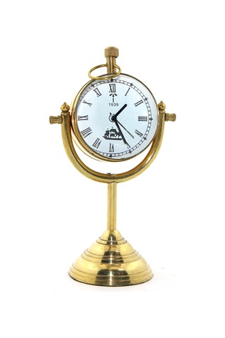 3 Adet Pirinç Masa Üstü Saat Masa Saati, Masaüstü Dekoratif Saat, Brass Table Clock Nı413 Diğer