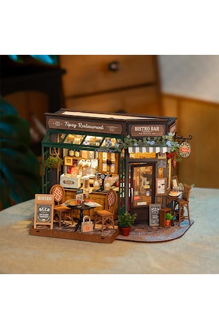 Rolife Dg167 İçkili Restoran Tipsy Restaurant Dıy Minyatür Maket Model Seti Mini Dollhouse 3d Model Kit Detaylı Dekoratif Hobi Seti 3d Puzzle Tiny House
