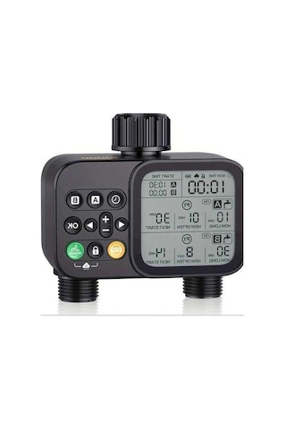 Pazly Bahçe Sulama Zamanlayıcı Wt08 Otomatik 2 Çıkışlı Dış Mekan Program Kontrol Cihazı Yağmur Gecikme Auto Sulama