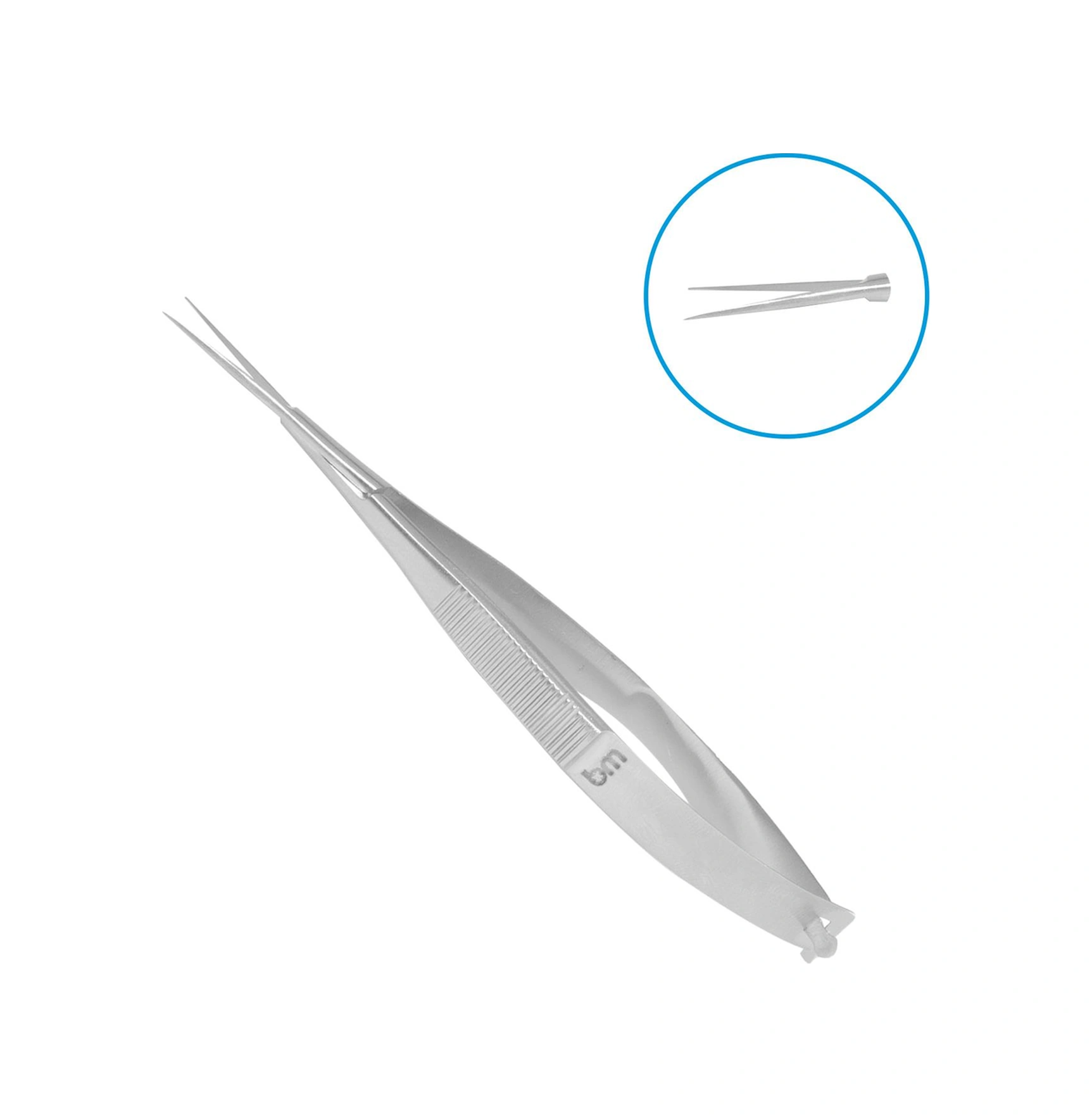 Barışhan Medikal Cerrahi Castroviejo Yaylı Makas 4 İnç Düz Uç Düz Sap Çelik Gri Eğitim Materyali Çok Renkli