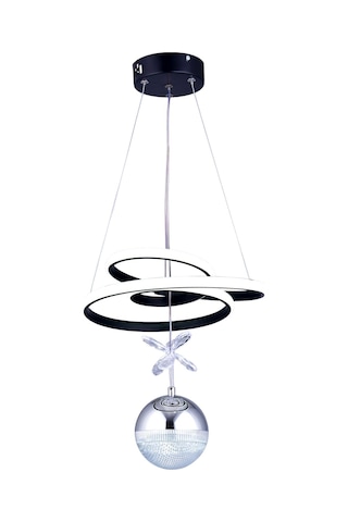Parla Tek Top Led Sarkıt Avize,siyah3 Renk Yanabilen Led Avize, Modern Salon Oda Led Avize Siyah