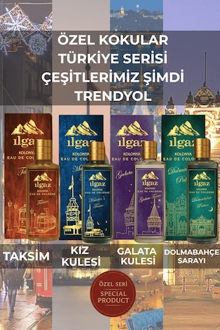 Maiden's Tower Kolonyası Eau De Cologne Cam Şişe 250 Ml Türkiye Serisi Okyanus Ferahlığı Kokusu