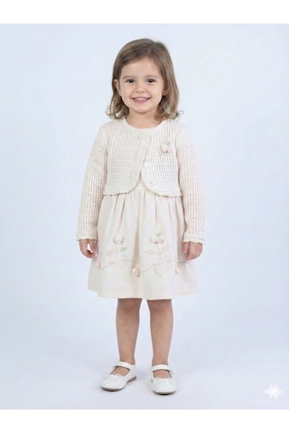 Xo Kids Kız Çocuk Elbise 3-6 Yaş 52140 Bej