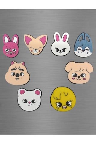 Kpop Stray Kids Skzoo Karakterleri Wolf Chan Leebit Figürlü Süs Buzdolabı Magneti