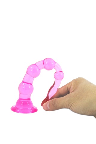 X-sense 7 Boğumlu Pembe Yumuşak Esnek Jel Anal Plug