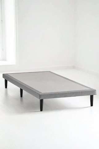 Niron Slim Karyola - 120x200 Tek Kişilik Baza - Metal İskeletli, Yüksek Ayaklı Ve Keten Kumaşlı
