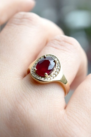 Pırlanta Yakut Yüzük (483365849)