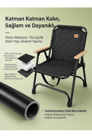 Shufa Katlanır Portatif Kamp Sandalyesi, Piknik, Balıkçılık Ve Plaj İçin Hafif Ve Taşınabilir Outdoor Sandalye Siyah