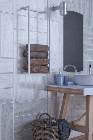 lyla concept Tulipa Metal Duvara Monte Uzun Havlu Rafı Fonksiyonel Havluluk Beyaz