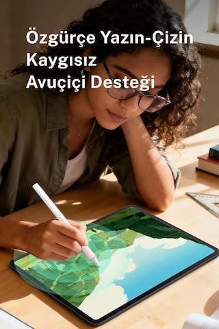 Fuchsia D1 Profesyonel Apple Uyumlu iPad Kalemi Eğim Duyarlı Avuç İçi Reddetmeli Bluetooth Uzun Pil Ömrü 0.1mm Uç Beyaz