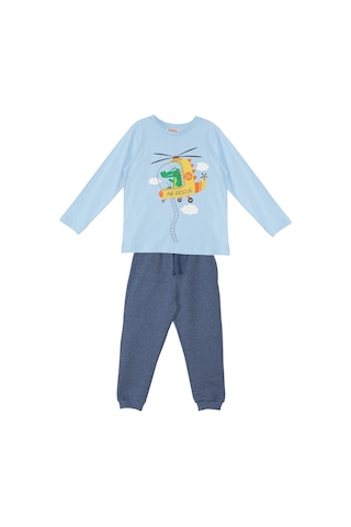 Denokids - Helikopter Erkek Çocuk Uzun Kollu T-shirt Pantolon Takım