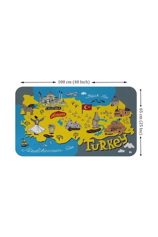 Eğitici Ve Öğretici Cocuk Odası Türkiye Haritası Duvar Sticker-60x105-3881 Renkli