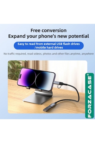 2in1 Type-c Ve Lightning Girişli Usb 3.0 Otg Adaptörü - Fc899