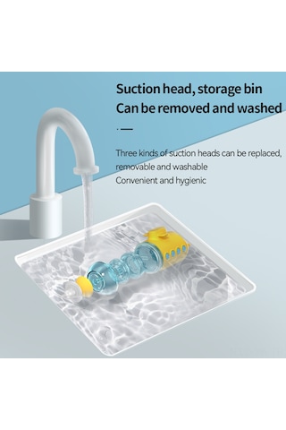 Vkemall Bebek Elektrikli Burun Emici, Alçak Gürültü, 3 Seviye Emme Gücü, Işıklı Ve Müzikli, Gıda Dereceli Silikon Uçlar, Dahili Pil, Depolama Kutusu