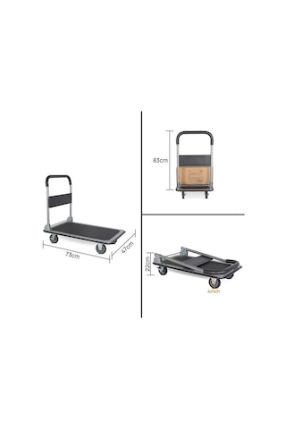 Duffmart PR2190 Pro Katlanır Platform 4 Tekerlekli Paket Taşıma Arabası 150 KG
