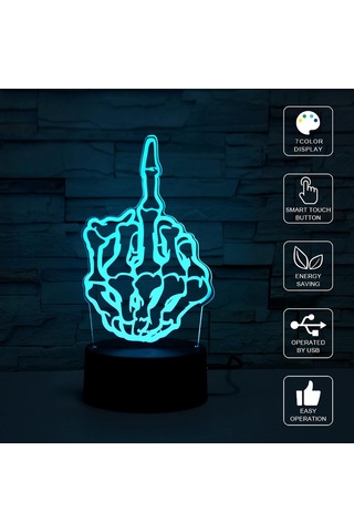 3d İllüzyon Gece Lambası Masa Lambası, 7 Renk Otomatik Kademeli Aydınlatma