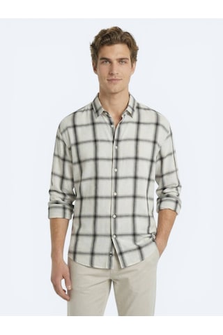 Kip Bej Oversize Fit Dokuma Casual Gömlek